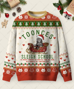 Toonces Sleigh School Christmas Fuzzy Fleece Sweatshirt