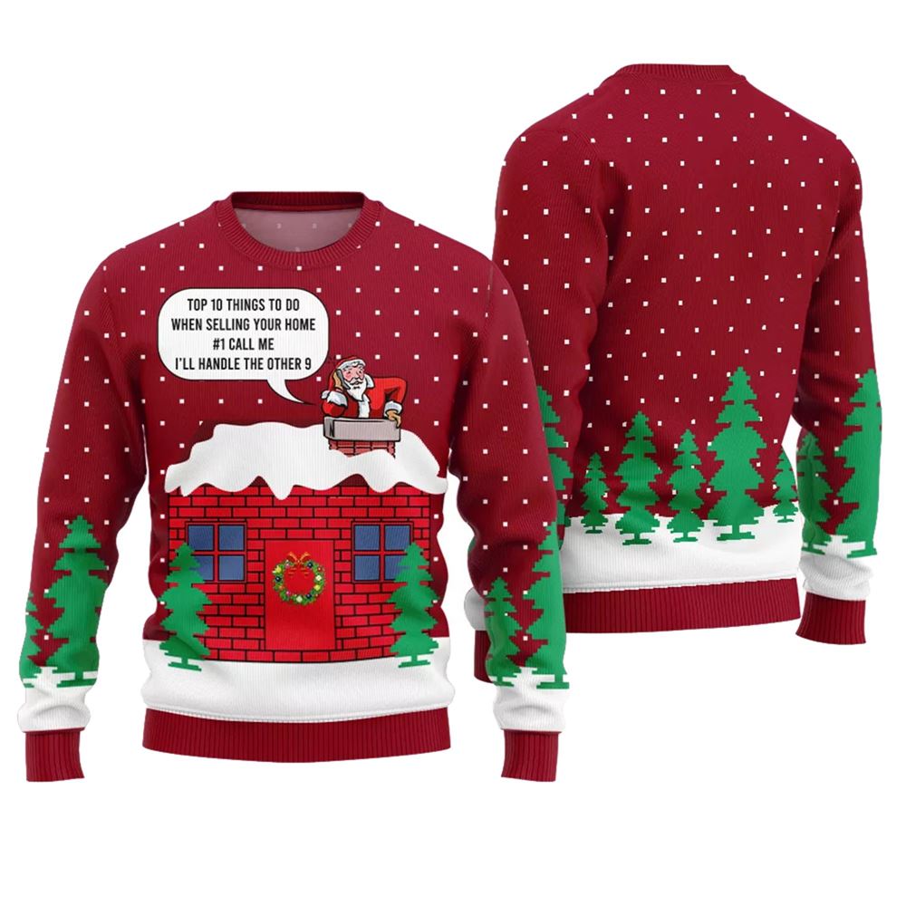 Top 10 Things To Do When Selling Your Home Ugly Christmas Sweater - Grishko.com