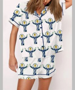 Alternative view of Touchdown Jesus Football Pajamas Set