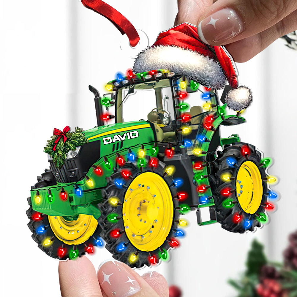 Tractor Farmer Ornament - Custom Christmas Gifts For Tractor Lover 04DTDT131124