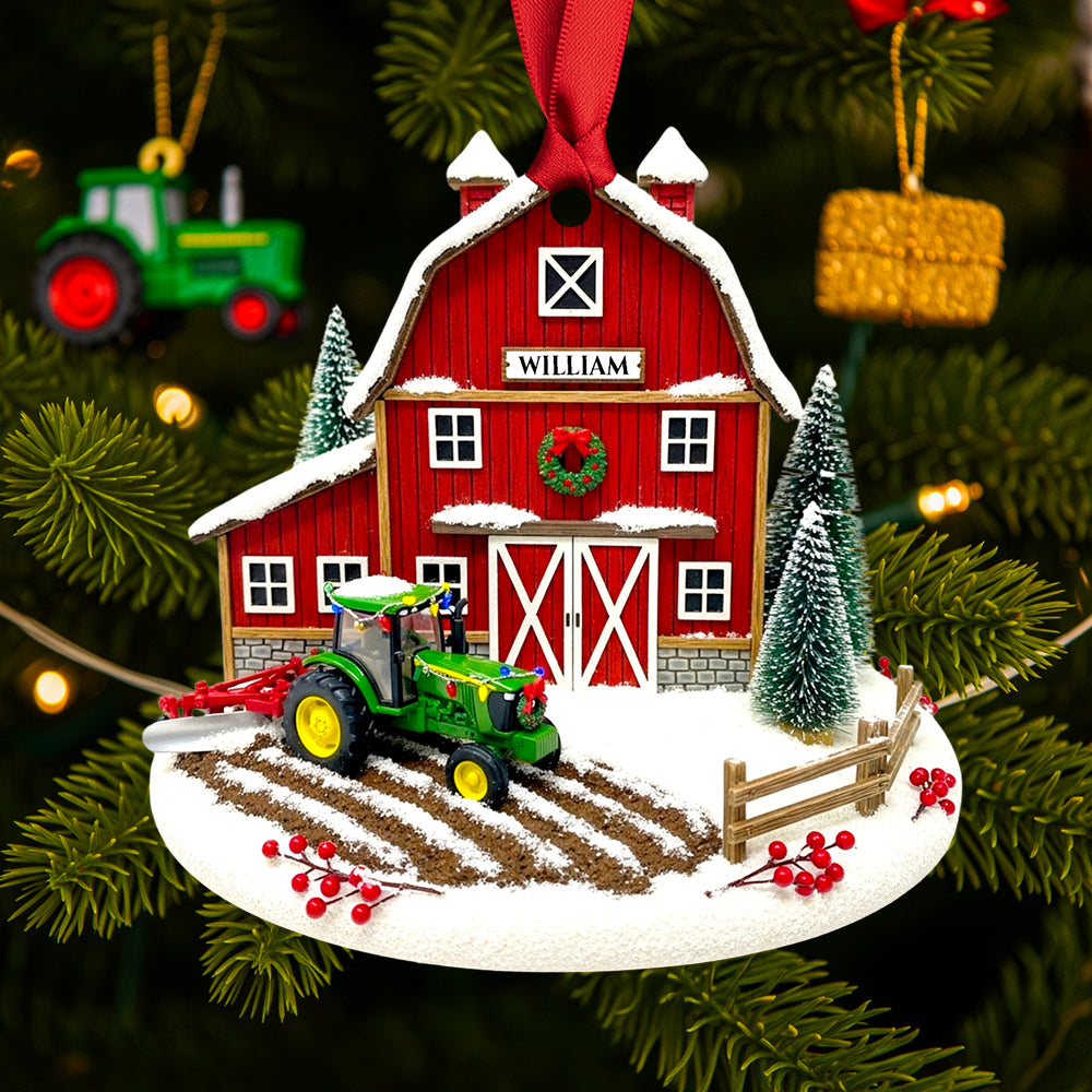 Tractor House Ornament Christmas Personalized Gifts for Tractor Lovers 01TGDT090825