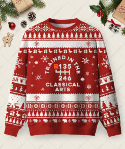Trained In The Classical Arts Ugly Christmas Fuzzy Fleece Sweatshirt