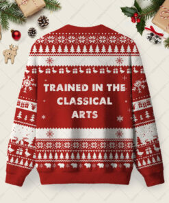 Alternative view of Trained In The Classical Arts Ugly Christmas Fuzzy Fleece Sweatshirt