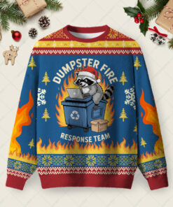 Trash Panda Blue Ugly Christmas Fuzzy Fleece Sweatshirt