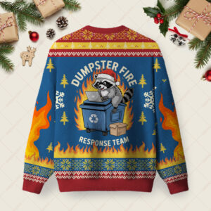 Alternative view of Trash Panda Blue Ugly Christmas Fuzzy Fleece Sweatshirt