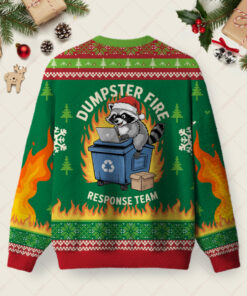 Alternative view of Trash Panda Ugly Christmas Fuzzy Fleece Sweatshirt