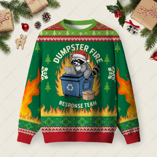 Trash Panda Ugly Christmas Fuzzy Fleece Sweatshirt