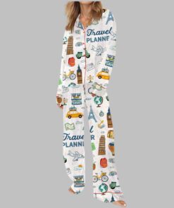 Alternative view of Travel Planner Satin Pajama Set