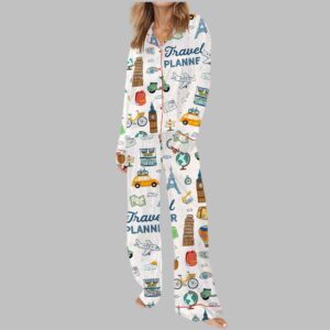 Alternative view of Travel Planner Satin Pajama Set
