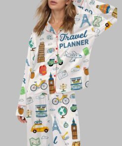Travel Planner Satin Pajama Set