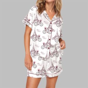 Travel To France Pajama Set For Women
