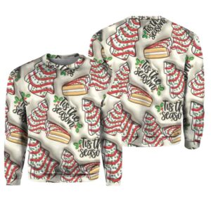 Alternative view of Tree Cakes Print Knit Pullover Christmas Sweater - Grishko.com