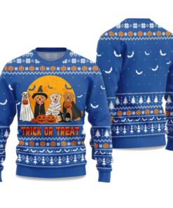 Trick or Treat Dog Halloween Ugly Sweater