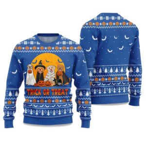 Trick or Treat Dog Halloween Ugly Sweater