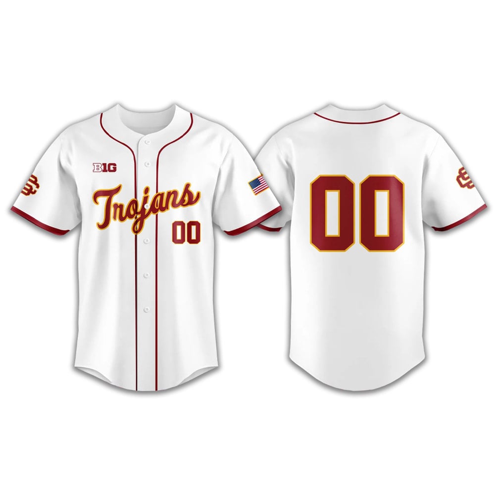 Trojans Baseball Classic Script Special Baseball Jersey