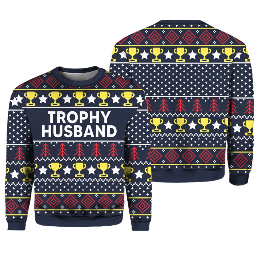 Trophy Husband Ugly Christmas Sweater - Grishko.com
