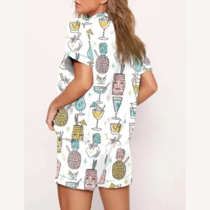 Alternative view of Tropical Cocktails Hawaiian Drinks Pajama Set