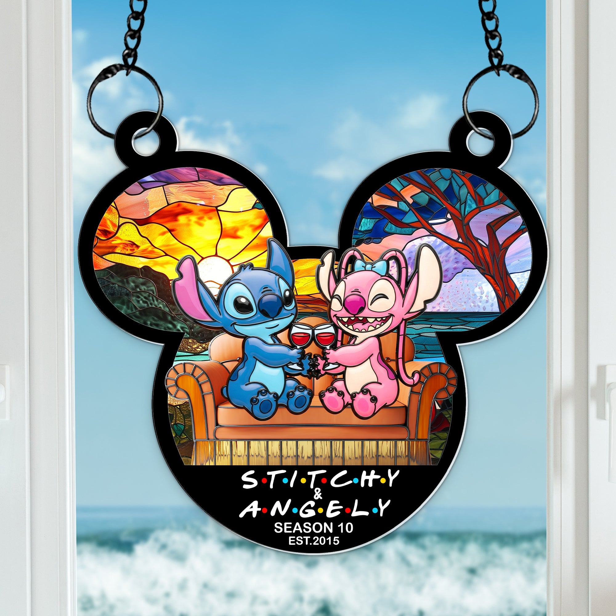 Tropical Space Couple Suncatcher - Personalized Anniversary Gifts For Couple 04OHLU080725 - Image 3