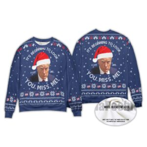 Alternative view of Trump 2025 It's Beginning To Look A Lot Like You Miss Me Ugly Christmas Sweater