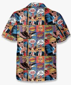 Alternative view of Trump Boom Truth Bombs Only MAGA Stikes Back Hawaiian Shirt