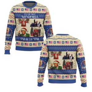 Alternative view of Trump Christmas It's The Most Eonderful Time Of The Year Ugly Sweater - Grishko.com