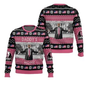 Trump Daddy's Home Ugly Christmas Sweater - Grishko.com