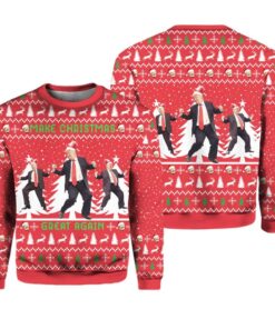 Alternative view of Trump Dancing Make Christmas Great Again Ugly Christmas Sweater