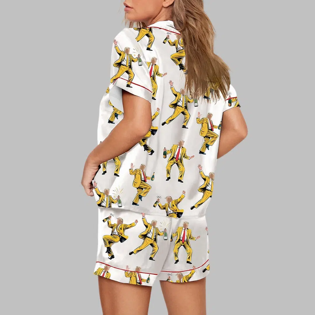 Trump Dancing New Year New America Pajama Set - Image 3