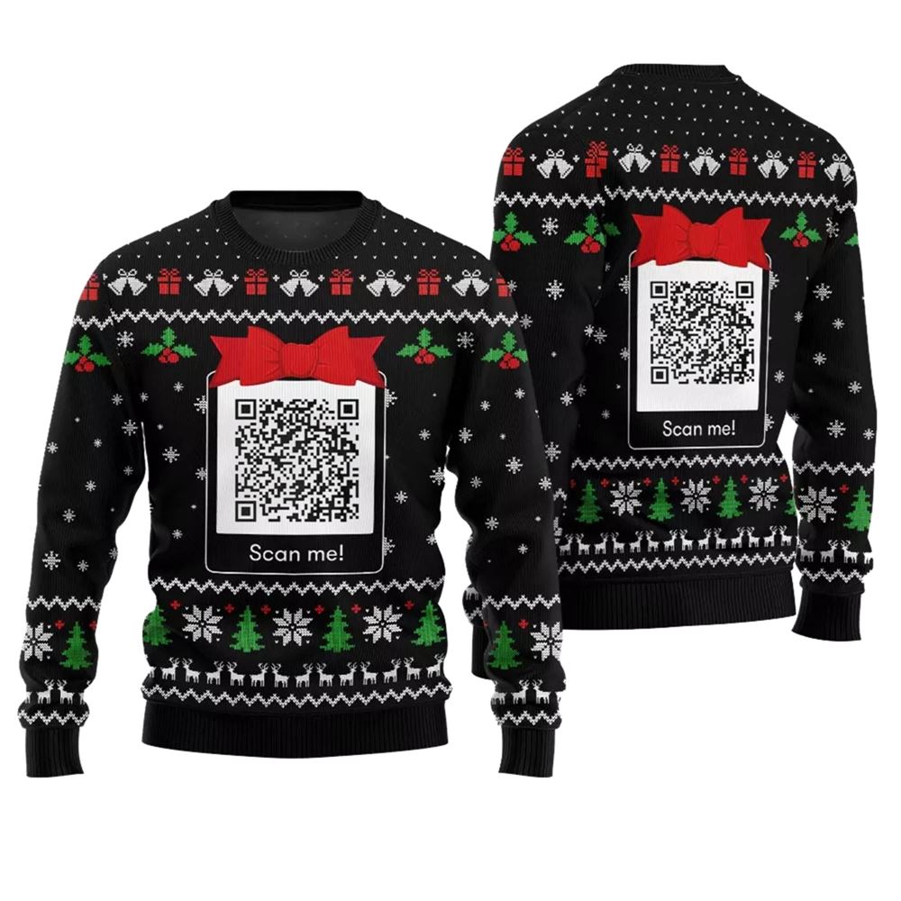 Trump Dancing QR Code Ugly Christmas Sweater - Grishko.com