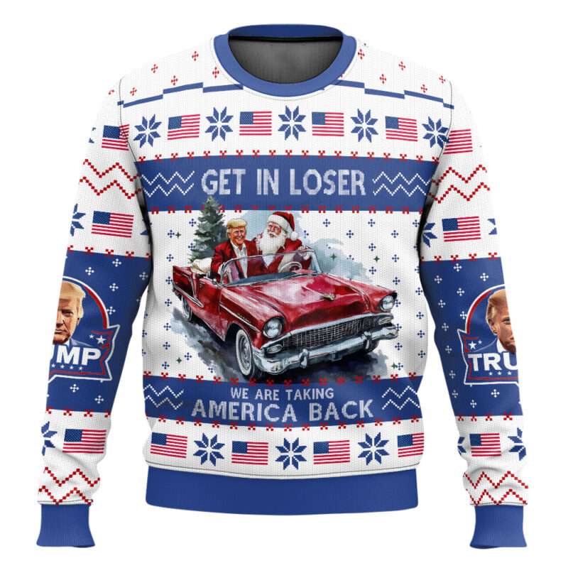 Trump Get In Closer We Are Taking America Back Christmas Ugly Sweater