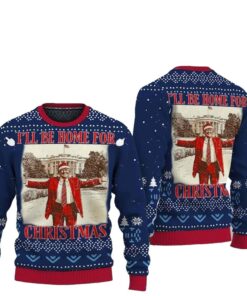 Alternative view of Trump I'll Be Home for Christmas Ugly Christmas Sweater
