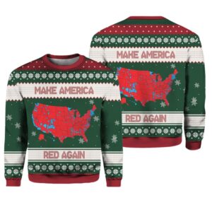 Alternative view of Trump Make America Red Again Ugly Christmas Sweater - Grishko.com