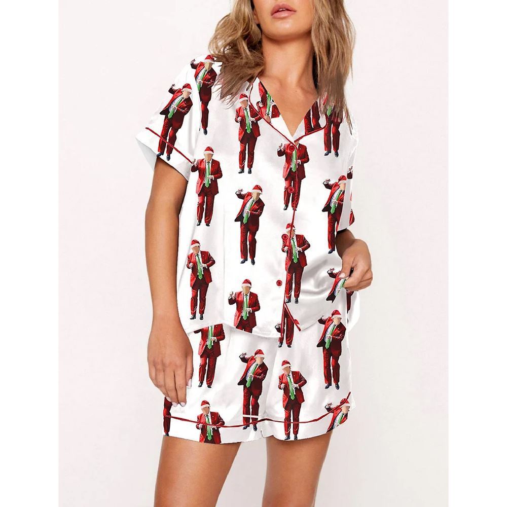 Trump Santa Dancing Christmas Pajama Set