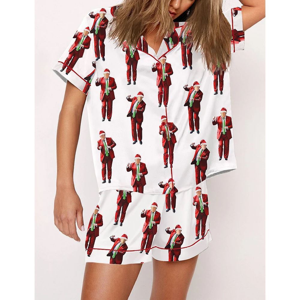 Trump Santa Dancing Christmas Pajama Set - Image 2