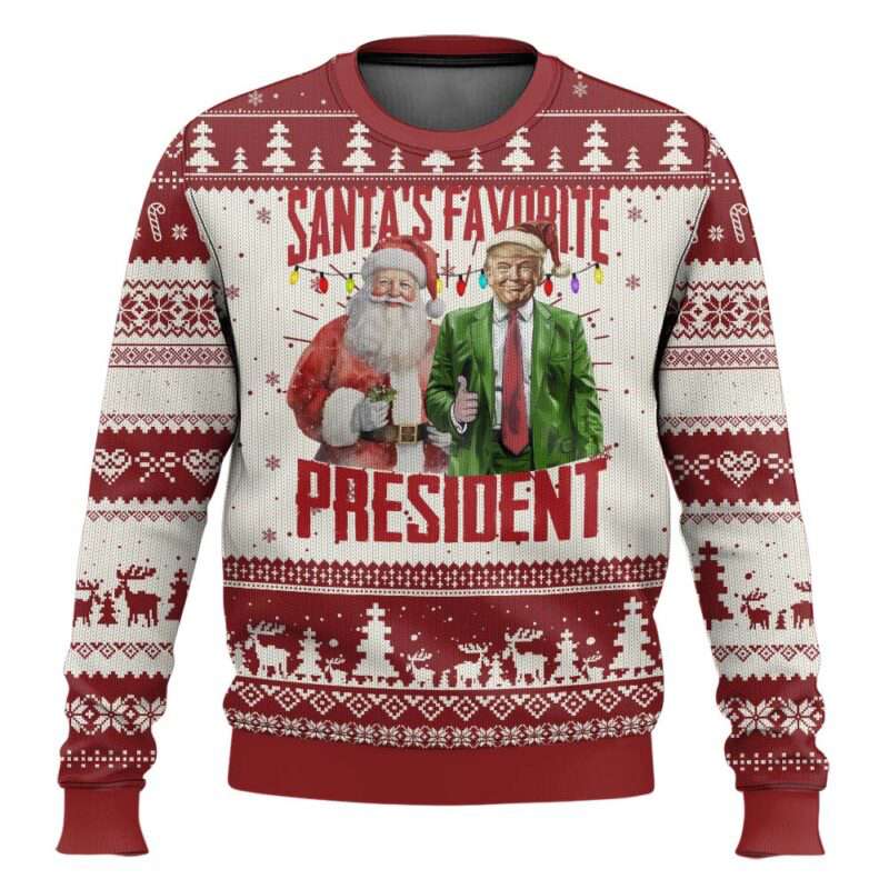 Trump Santa's Favorite President Ugly Christmas Sweater