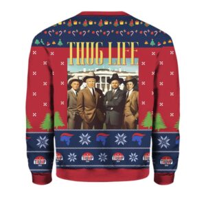 Alternative view of Trump Thug Life Christmas Ugly Christmas Sweater - Grishko.com