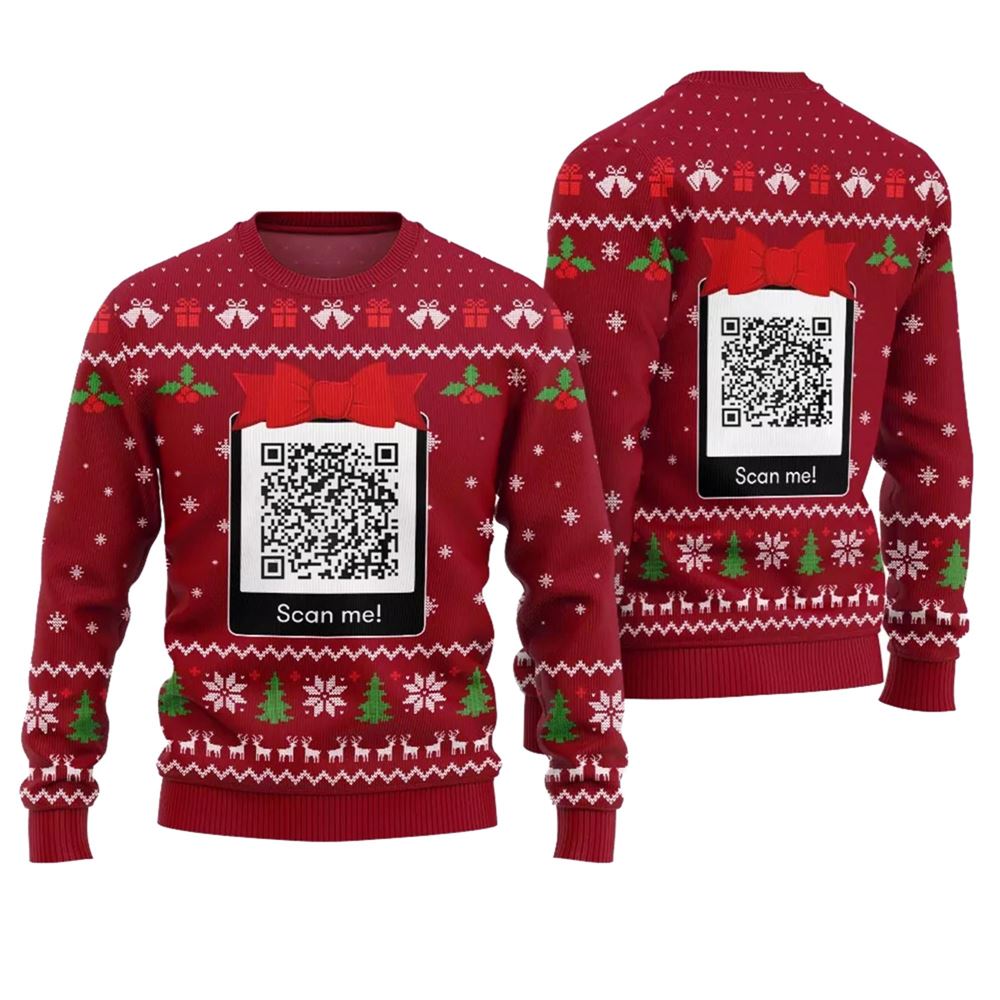 Trump YMCA Troll Dance QR Code Ugly Christmas Sweater - Grishko.com
