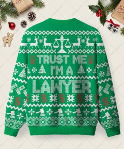 Alternative view of Trust Me I'm a Lawyer Ugly Christmas Fuzzy Fleece Sweatshirt
