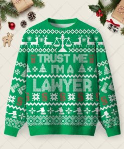 Trust Me I'm a Lawyer Ugly Christmas Fuzzy Fleece Sweatshirt
