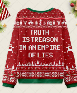 Alternative view of Truth Is Treason Ugly Christmas Fuzzy Fleece Sweatshirt