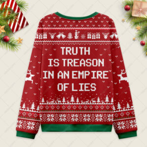 Alternative view of Truth Is Treason Ugly Christmas Fuzzy Fleece Sweatshirt