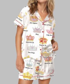 Alternative view of Tudor History Crowns Satin Pajama Set