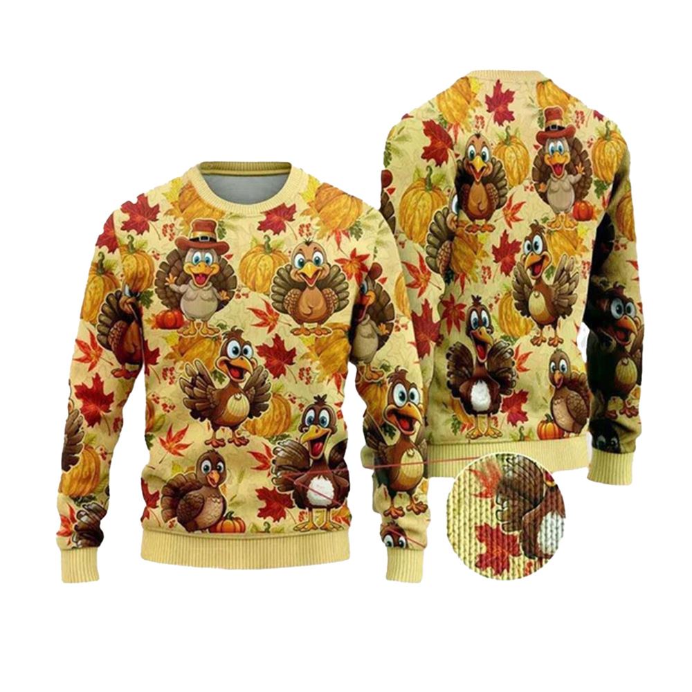 Turkey Maple Ugly Christmas Sweater - Grishko.com