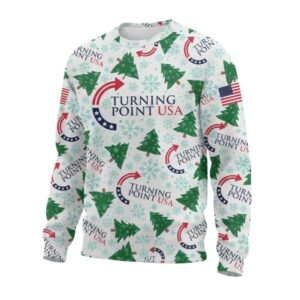 Alternative view of Turning Point USA Charlie Kirk Ugly Christmas Sweater - Grishko.com
