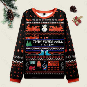 Twin Pines Mall Black Ugly Christmas Sweater Sweatshirt
