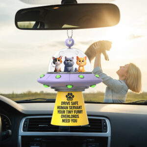 Alternative view of UFO Furry Overlords Car Ornament - Personalized Christmas Gifts For Cat Lovers 06tgqn280725