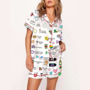 Alternative view of UK Yearly Events Planner Pajama Set