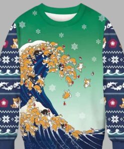 Ukiyo-e Shiba Inu Ugly Christmas Sweater