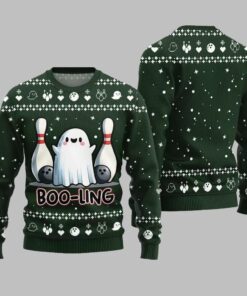 Alternative view of Unique Bowling Halloween Ugly Sweater Christmas 2025