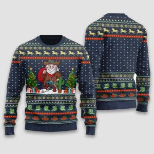 Unique Cowboy Santa Claus Ugly Christmas Sweater